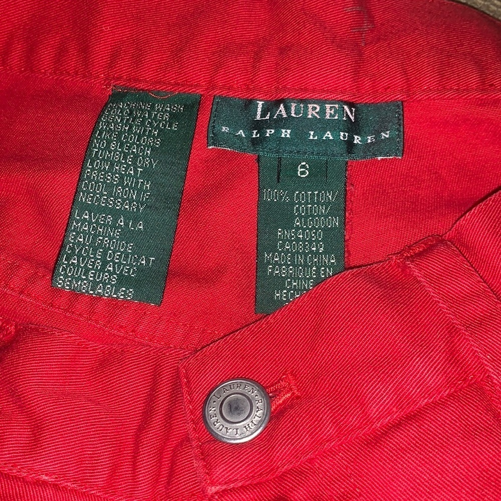 Vintage 90s Ralph Lauren Red High Waisted Pants | Sz 6 - Picture 4 of 4
